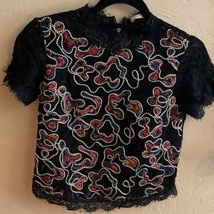 Zara lace back top, size s